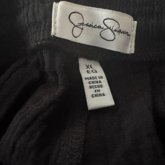 NEW Jessica Simpson Gauze Women's XL Black Wide-Leg Cropped Pants 100% Cotton - Picture 4 of 4